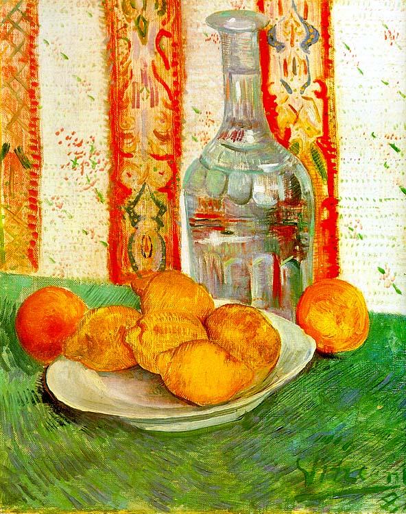 Vincent Van Gogh Still Life with Decanter and Lemons on a Plate Sweden oil painting art